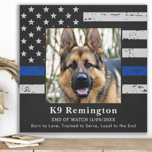 Toile Mémorial des chiens de police de la ligne bleue mi