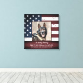 Toile Mémorial militaire du chien en mémoire d'amour (Insitu (Plancher de Bois))