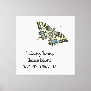 Toile Mémorial papillon personnalisé