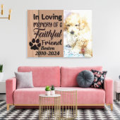 Toile Mémorial personnalisé pour animaux de compagnie (Insitu(Salon))
