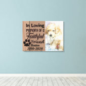 Toile Mémorial personnalisé pour animaux de compagnie (Insitu (Plancher de Bois))