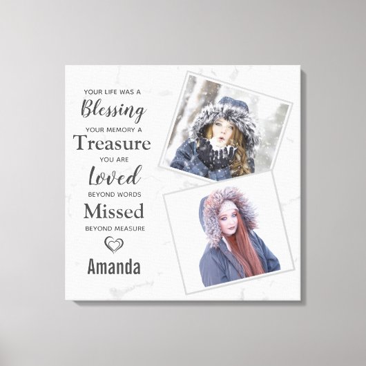 Toile Mémorial photo de la famille Marble (Recto)