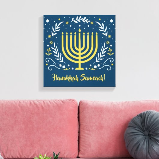 Toile Menorah décorative Hanoukka Bois Mur Art (Insitu(Salon))