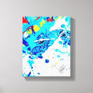 Toile Mentalmorphose Bleu Blanc Abstrait