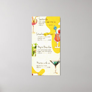 Toile Menu Boissons