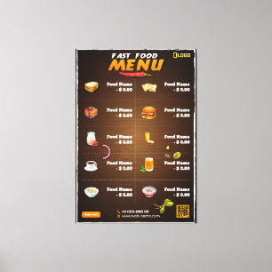 Toile Menu du restaurant moderne