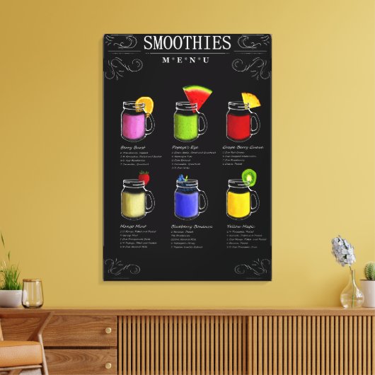 Toile Menu Smoothies (Insitu(Salon))