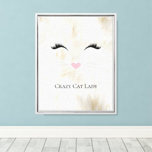 Toile Meow Crazy Cat Lady (Insitu (Plancher de Bois))