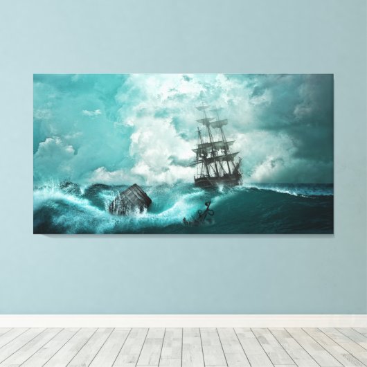 Toile Mer agitée (Insitu (Plancher de Bois))