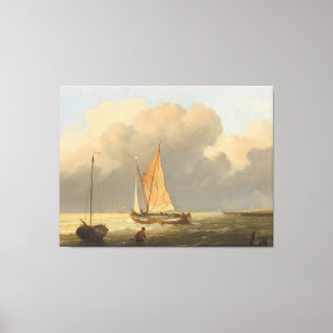 Toile Mer au large de la côte, avec Spritsail Barge Post