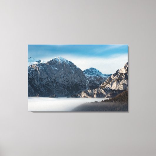 Toile Mer de brouillard et montagnes enneigées (Recto)