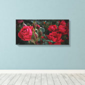 Toile Mer de fleurs de l'amour (Roses rouges et bourgeon (Insitu (Plancher de Bois))