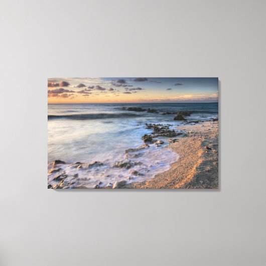 Toile Mer des Caraïbes, Îles Caïmans. Vagues déferlantes (Recto)