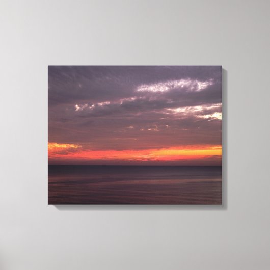 Toile Mer plate et ciel rouge (Recto)