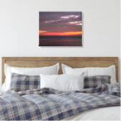 Toile Mer plate et ciel rouge (Insitu(Chambre))