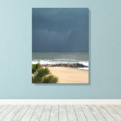 Toile Mer réaliste Delaware Beach Rain (Insitu (Plancher de Bois))