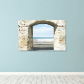 Toile Mer vue d'une arcade (Insitu (Plancher de Bois))