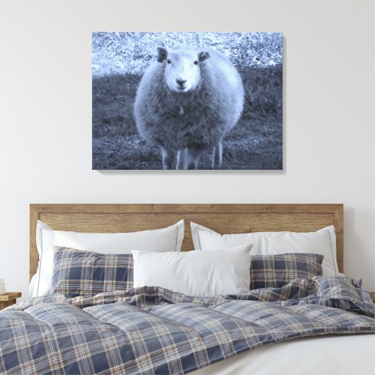 Toile Mère Bleue et Blanc mouton. (Insitu(Chambre))