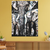 Toile Mère Eléphant et ses filles (Insitu(Salon))