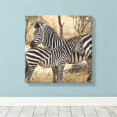 Toile Mère et bébé Zebra Canvas Imprimer (Insitu (Plancher de Bois))