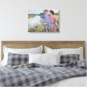 Toile Mère et enfant au bord d'une rivière avec des Rose (Insitu(Chambre))