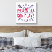 Toile Mère fière de baseball Je prie avant que mon fils (Insitu(Chambre))