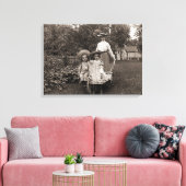 Toile Mère Filles 1890 Jardin de jardinage (Insitu(Salon))