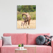Toile Mère girafe et bébé au Kenya (Insitu(Salon))