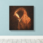 Toile Mère Giraffe et bébé (Insitu (Plancher de Bois))