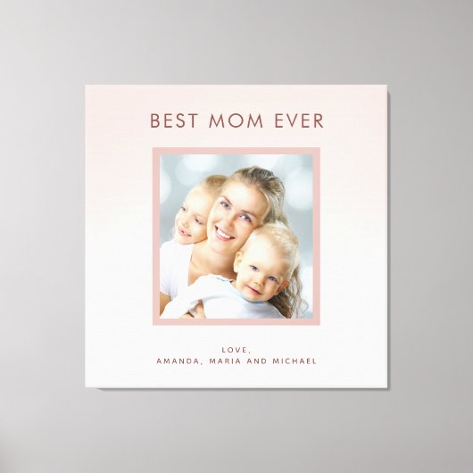 Toile Mère Meilleure maman blush rose rose rose or photo (Recto)