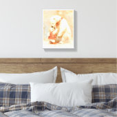 Toile Mère ours polaire et ourson S'embrassant en hiver (Insitu(Chambre))