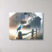 Toile Merle bleu chantant une chanson (Recto)