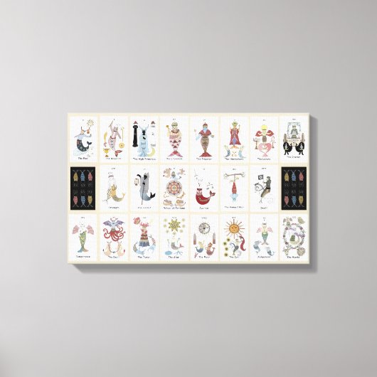 Toile Mermaid chat Tarot Major Arcana (Recto)