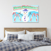 TOILE MERRY CHRISTMAS SNOWMAN (Insitu(Chambre))