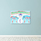 TOILE MERRY CHRISTMAS SNOWMAN (Insitu (Plancher de Bois))