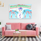 TOILE MERRY CHRISTMAS SNOWMAN (Insitu(Salon))