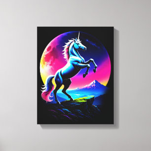 Toile Merveilleuse Licorne Colorée Sauvage