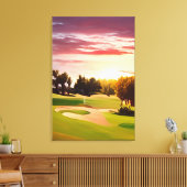 Toile Merveilleux golf peindre un coucher de soleil sur  (Insitu(Salon))