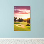 Toile Merveilleux golf peindre un coucher de soleil sur  (Insitu (Plancher de Bois))