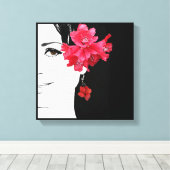 Toile Merveilleux joli visage de fille illustration de m (Insitu (Plancher de Bois))