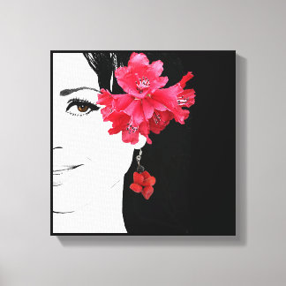 Toile Merveilleux joli visage de fille illustration de m