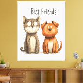 Toile Merveilleux "Meilleurs Amis" (Insitu(Salon))