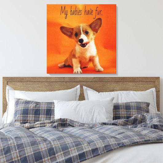 Toile Mes bébés ont un chien à fourrure, de mignons chio (Insitu(Chambre))
