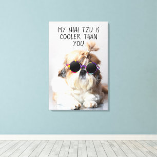 Toile Mes lunettes de soleil de Shih Tzu sont plus cool