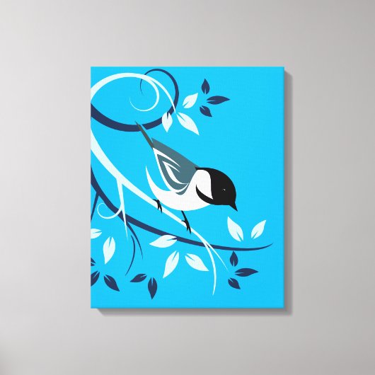 Toile Mésange sur une branche (Recto)