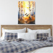 Toile Mésanges chanteuses dans une forêt automnale (Insitu(Chambre))