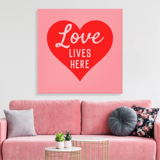 Toile Message Amour Habite Ici (Insitu(Salon))