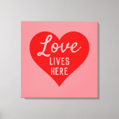 Toile Message Amour Habite Ici (Recto)