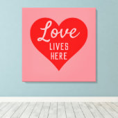Toile Message Amour Habite Ici (Insitu (Plancher de Bois))