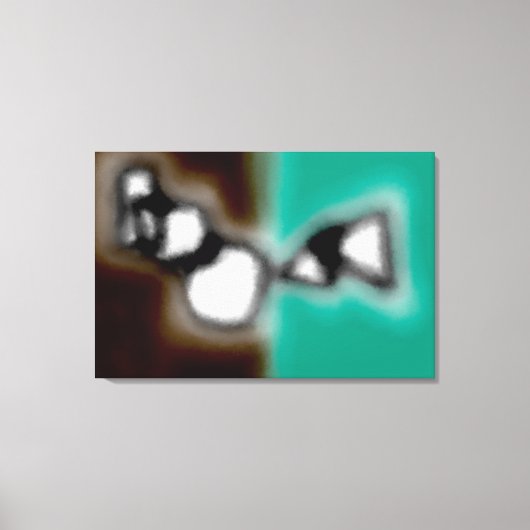 Toile Message dans une bouteille : Brown Abstrait, Turqu (Recto)